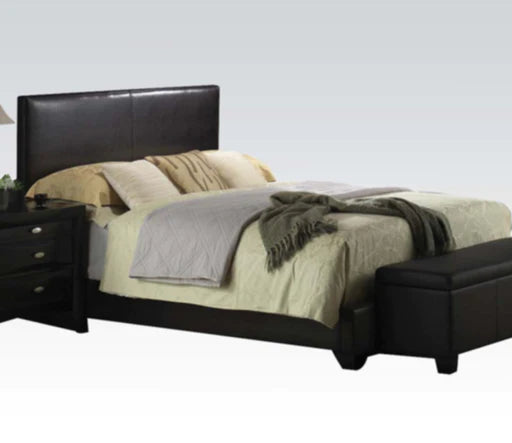 CABECERA KING CON RIELES CUERINA NEGRA