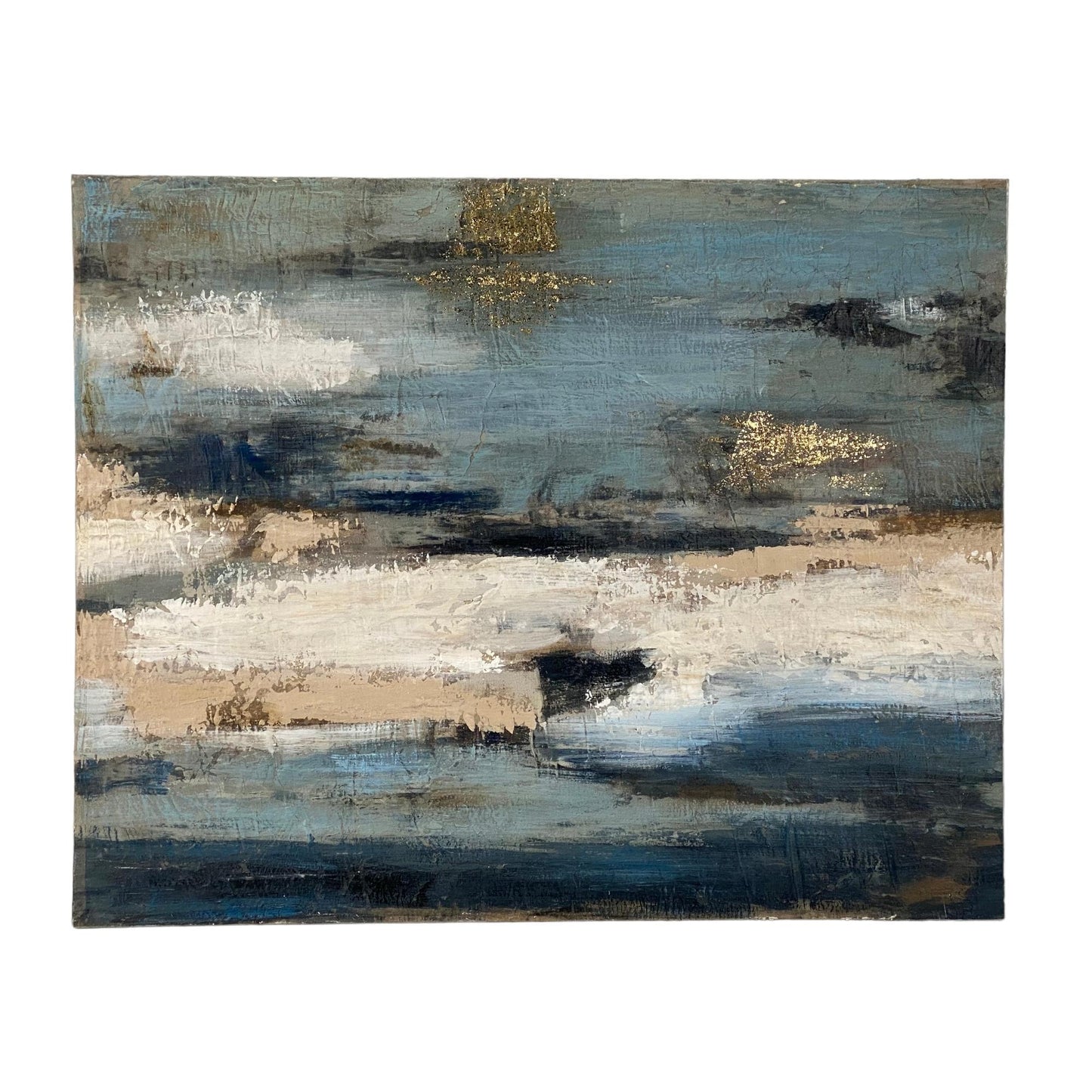CUADRO AZUL/GOLD/BEIGE