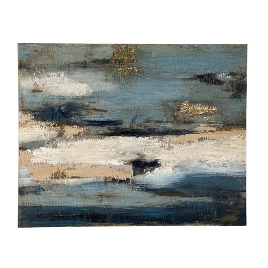 CUADRO AZUL/GOLD/BEIGE