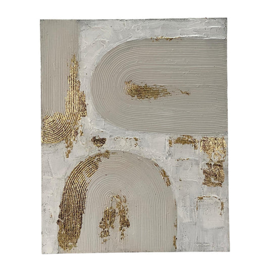 CUADRO HUELLA BEIGE/GOLD