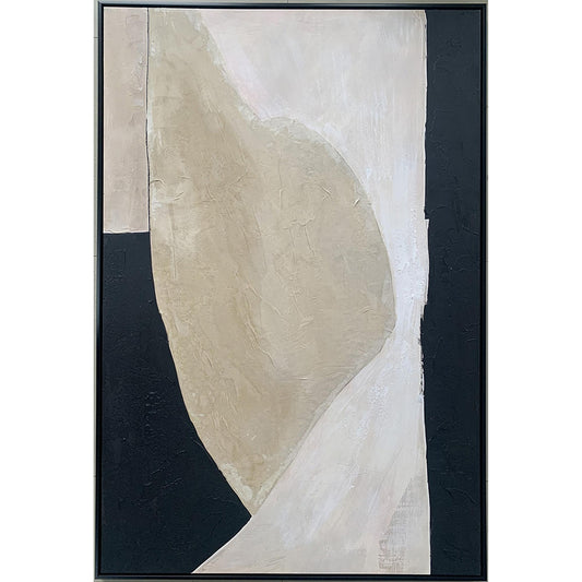 CUADRO ABSTRACTO NEGRO/BLANCO/GOLD