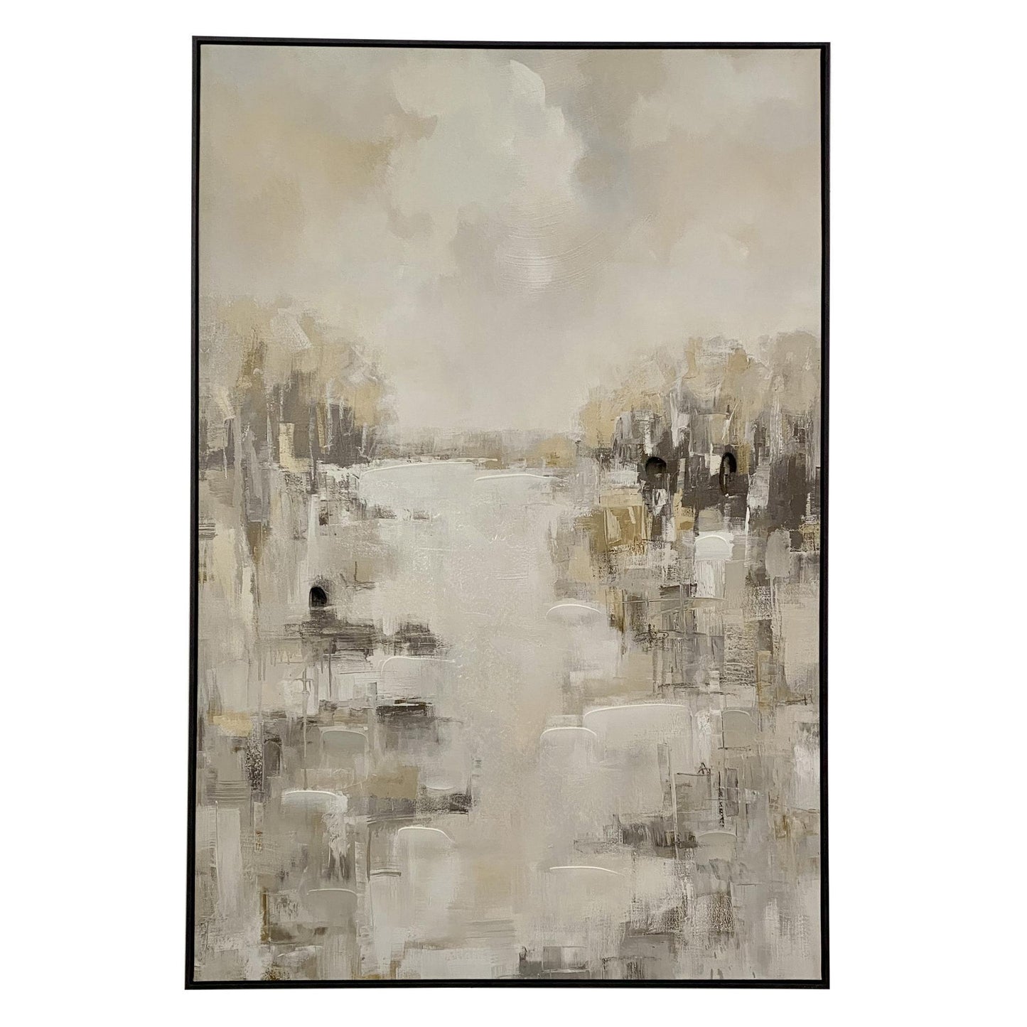 CUADRO ABSTRACTO BEIGE/NEGRO