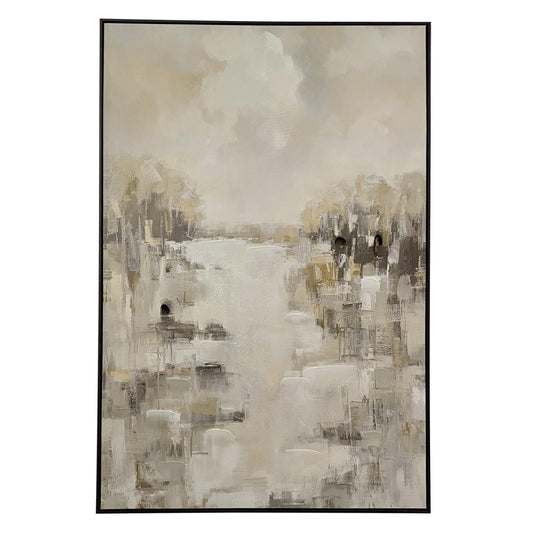 CUADRO ABSTRACTO BEIGE/NEGRO