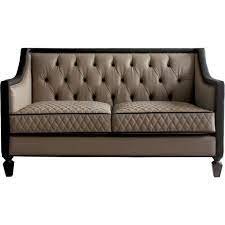 SOFA BEATRICE BOTONEADO CUERINA BEIGE