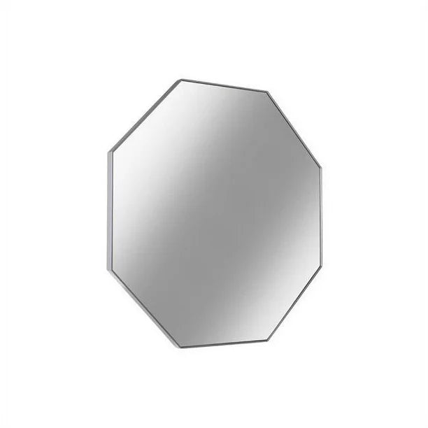 ESPEJO OCTAGONAL METAL PLATEADO