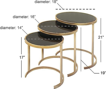 MESAS NIDO 3 PIEZAS DORADAS/METAL