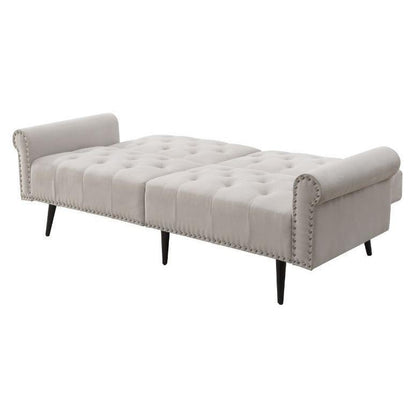 SOFA CAMA EIROA BEIGE BOTONEADO