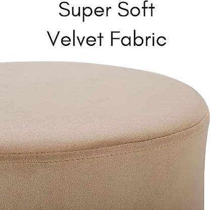 OTTOMAN VELVET BEIGE