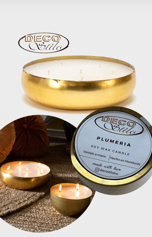 Velas de soya Deco Stilo en plato