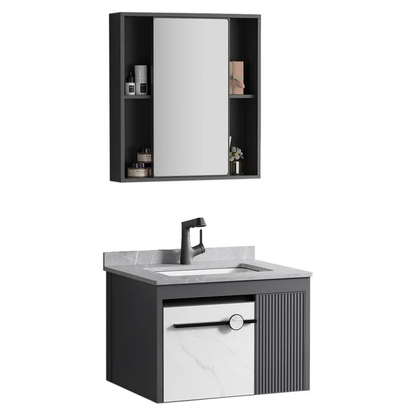 MUEBLE DE BAÑO CON ESPEJO GRIS