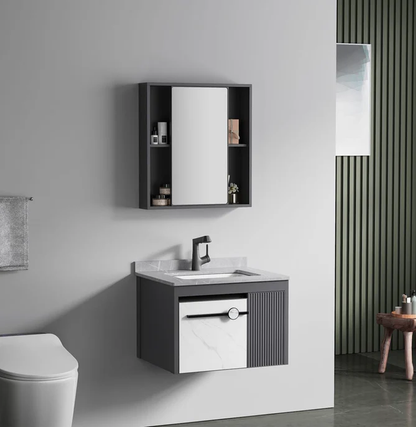 MUEBLE DE BAÑO CON ESPEJO GRIS