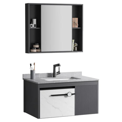 MUEBLE DE BAÑO CON ESPEJO GRIS