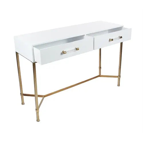 CONSOLA BLANCA METAL/MADERA