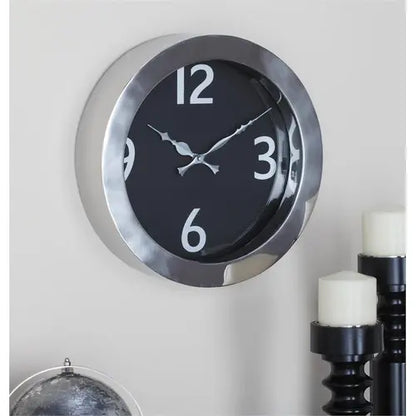 RELOJ MODERNO NEGRO/PLATEADO