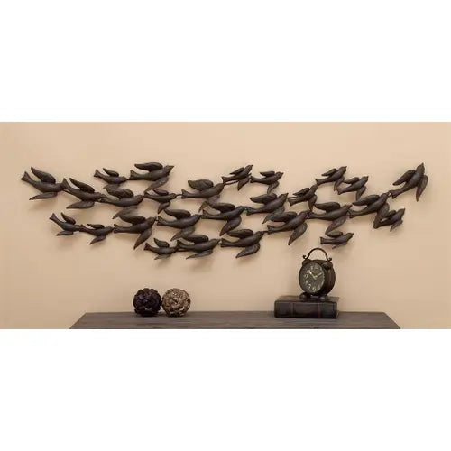 DECORACION DE PARED PAJAROS METAL NEGRO