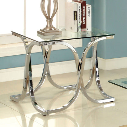 MESA DE ESQUINA LUXA ESPEJADA/METAL